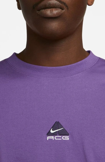 Shop Nike Dri-fit Acg Long Sleeve T-shirt In Court Purple/ Summit White