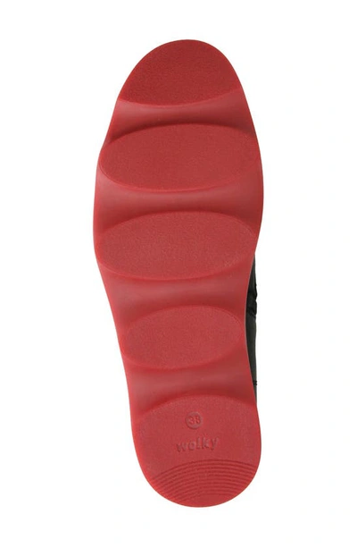 Wolky Akita Water Resistant Combat Boot In Black-red