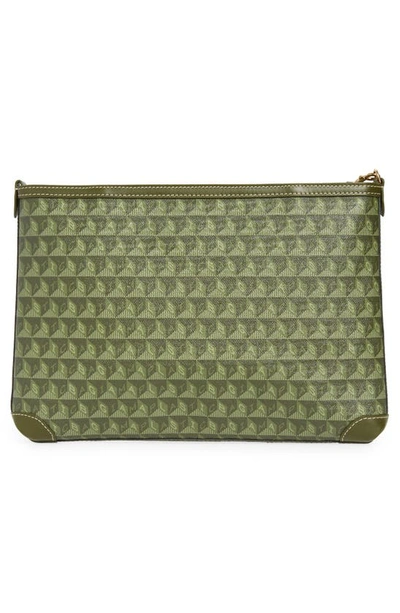 Shop Anya Hindmarch Smiley® I Am A Plastic Bag Wink Recycled Coated Canvas Zip Pouch In Fern/ Olive