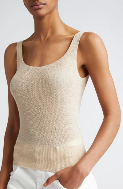 Shop Eleventy Metallic Sweater Tank In Gold