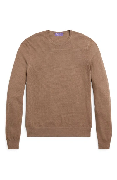 Shop Ralph Lauren Purple Label Silk & Cotton Sweater In Taupe