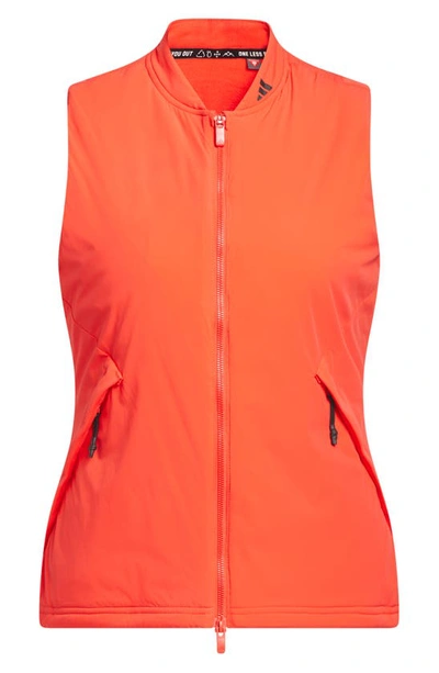 Shop Adidas Golf Ultimate365 Tour Frostguard Water Resistant Golf Vest In Bright Red