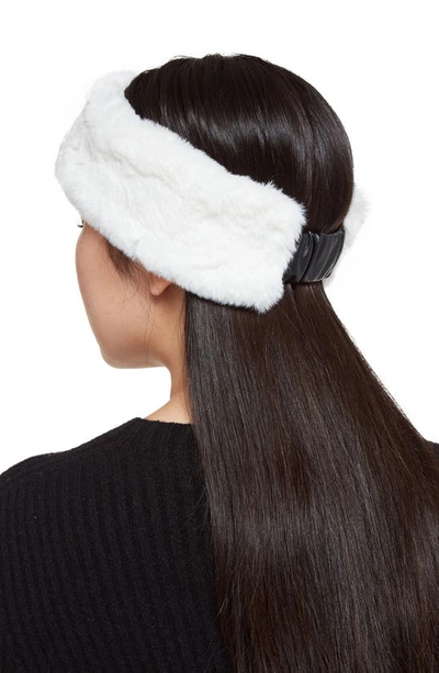 Shop Apparis Eleni Faux Fur Headband In Ivory