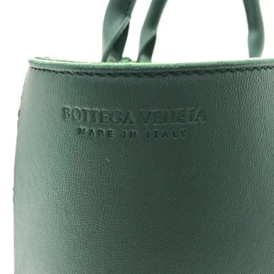 Shop Bottega Veneta Arco Green Leather Tote Bag ()