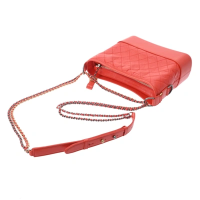 Pre-owned Chanel Gabrielle Orange Leather Shoulder Bag ()