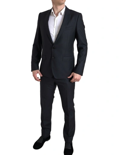 Shop Dolce & Gabbana Elegant Black Silk Blend Martini Men's Suit