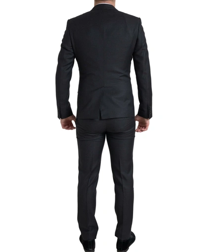 Shop Dolce & Gabbana Elegant Black Martini Slim Fit 3-piece Men's Suit