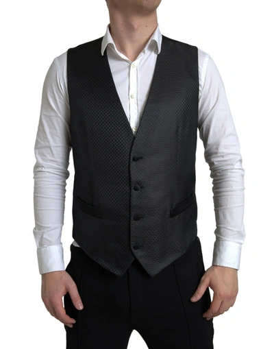 Shop Dolce & Gabbana Elegant Black Silk Blend Slim Fit Men's Suit