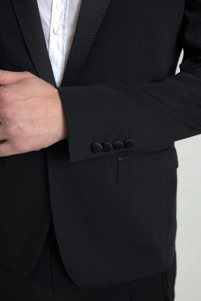 Shop Dolce & Gabbana Chic Slim Fit Virgin Wool Men's Blazer In Black