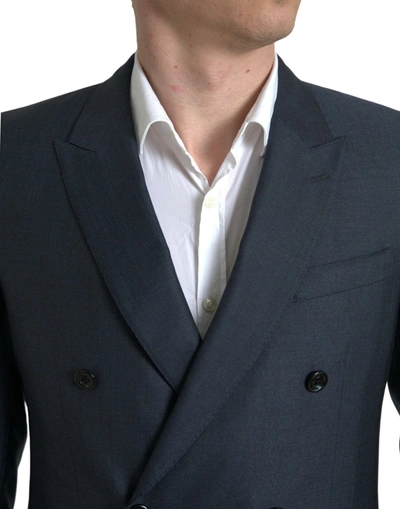 Shop Dolce & Gabbana Elegant Blue Silk Blend Martini Men's Suit