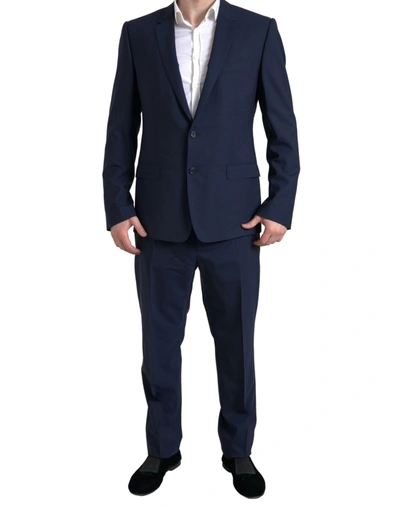Shop Dolce & Gabbana Elegant Blue Martini Slim Fit Two-piece Men's Suit