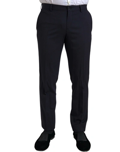 Shop Dolce & Gabbana Sleek Dark Blue Martini Slim Fit Men's Suit