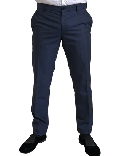 Shop Dolce & Gabbana Elegant Dark Blue Slim Fit Designer Men's Suit