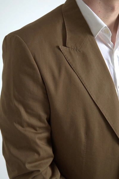 Shop Dolce & Gabbana Elegant Brown Silk Blend Taormina Men's Suit