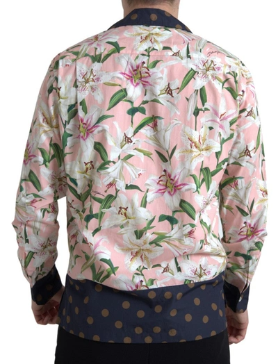 Shop Dolce & Gabbana Elegant Slim Fit Pink Casual Men's Shirt