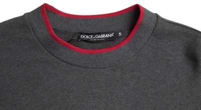 Shop Dolce & Gabbana Elegant Gray Crewneck Pullover Men's Sweater