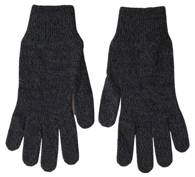 Shop Dolce & Gabbana Elegant Virgin Wool Winter Gloves In Men's Gray