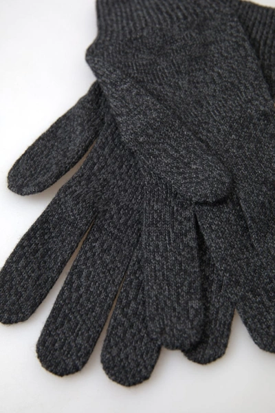 Shop Dolce & Gabbana Elegant Virgin Wool Winter Gloves In Men's Gray