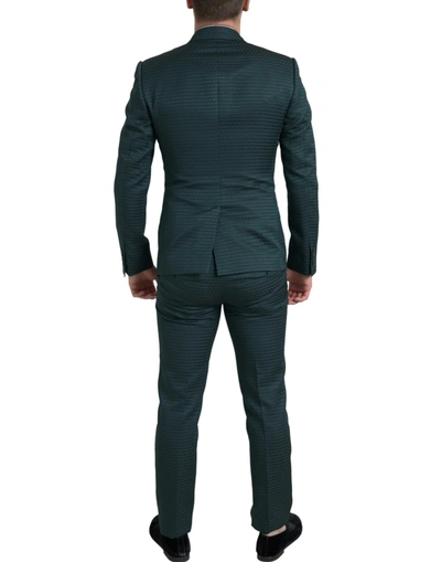 Shop Dolce & Gabbana Emerald Elegance Slim Fit 3-piece Men's Suit In Green