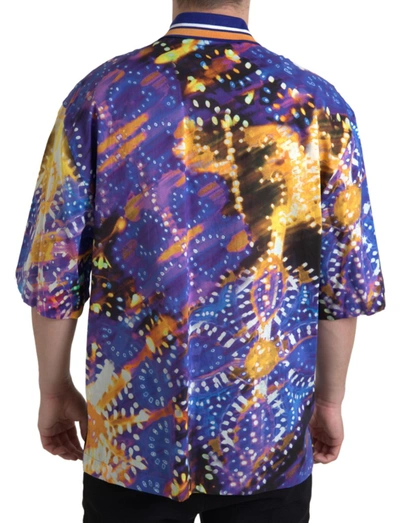 Shop Dolce & Gabbana Multicolor Cotton Polo Shirt With Logo Men's Detail