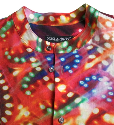Shop Dolce & Gabbana Stunning Multicolor Linen Casual Men's Shirt