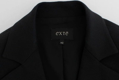 Shop Exte Chic Black Stretch Blazer With Gold Button Women's Detail