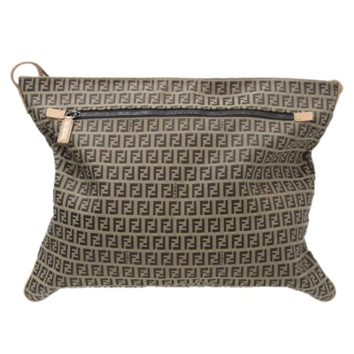 Shop Fendi Brown Canvas Shoulder Bag ()