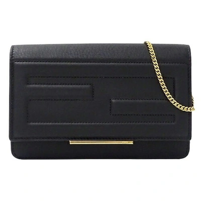 Shop Fendi Ff Black Leather Shoulder Bag ()