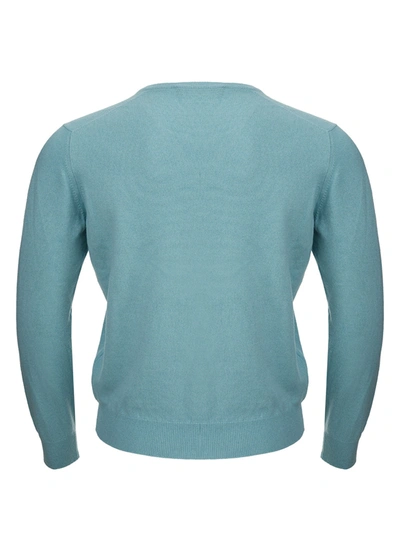 Shop Gran Sasso Elegant Light Blue Cashmere V-neck Men's Sweater