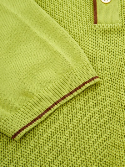 Shop Gran Sasso Neon Green Cotton Knitwear Polo Men's Shirt