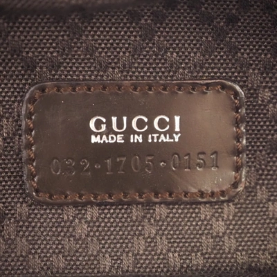 Shop Gucci Bamboo Brown Canvas Clutch Bag ()
