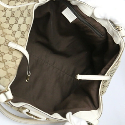 Shop Gucci D-ring Beige Canvas Tote Bag ()