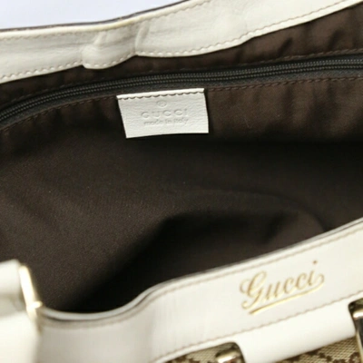 Shop Gucci D-ring Beige Canvas Tote Bag ()
