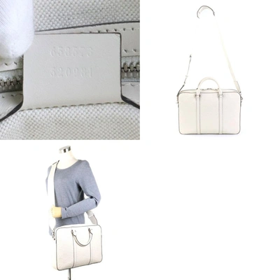 Shop Gucci Gg Jumbo White Leather Travel Bag ()