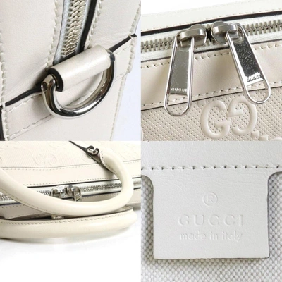 Shop Gucci Gg Jumbo White Leather Travel Bag ()