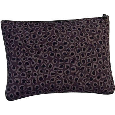 Shop Gucci Grey Canvas Clutch Bag ()