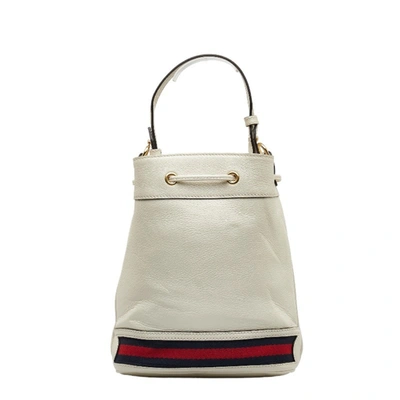 Shop Gucci Ophidia White Leather Shoulder Bag ()