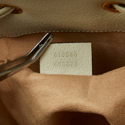 Shop Gucci Ophidia White Leather Shoulder Bag ()