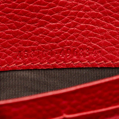 Shop Gucci Portefeuille Animalier Red Leather Wallet  ()