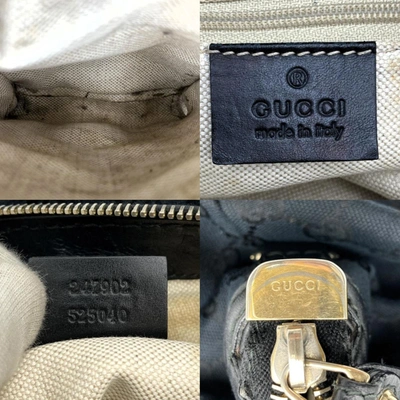 Shop Gucci Sukey Navy Canvas Shoulder Bag ()
