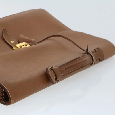 Shop Hermes Hermès -- Brown Leather Briefcase Bag ()