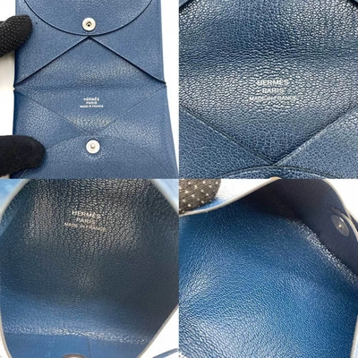 Shop Hermes Hermès Mc2 Blue Leather Wallet  ()