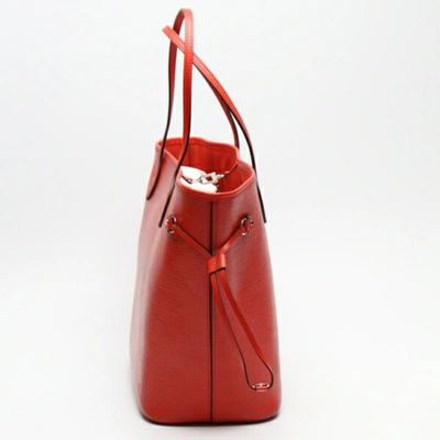 Pre-owned Louis Vuitton Neverfull Red Leather Tote Bag ()