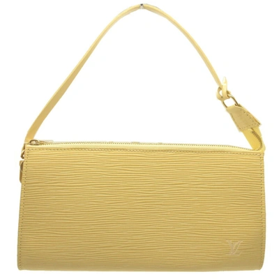 Pre-owned Louis Vuitton Pochette Accessoire Beige Leather Clutch Bag ()