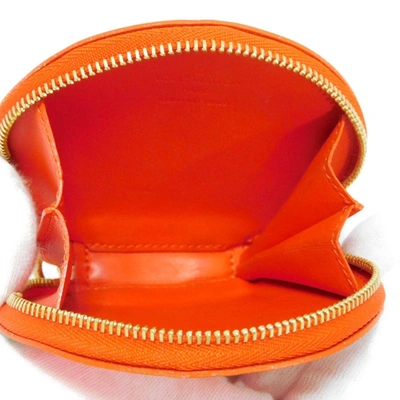 Pre-owned Louis Vuitton Porte Monnaie Rond Orange Patent Leather Wallet  ()
