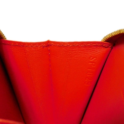 Pre-owned Louis Vuitton Porte Monnaie Rond Orange Patent Leather Wallet  ()