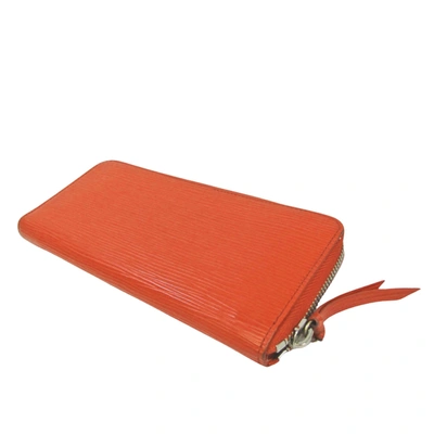 Pre-owned Louis Vuitton Portefeuille Clémence Orange Leather Wallet  ()