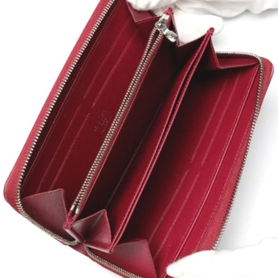 Pre-owned Louis Vuitton Portefeuille Zippy Burgundy Leather Wallet  ()