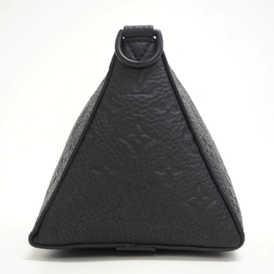 Pre-owned Louis Vuitton Triangle Black Leather Shopper Bag ()