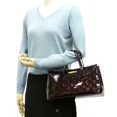 Pre-owned Louis Vuitton Wilshire Brown Patent Leather Tote Bag ()
